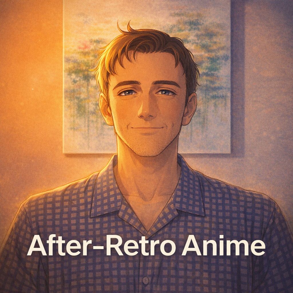 After: retro anime style